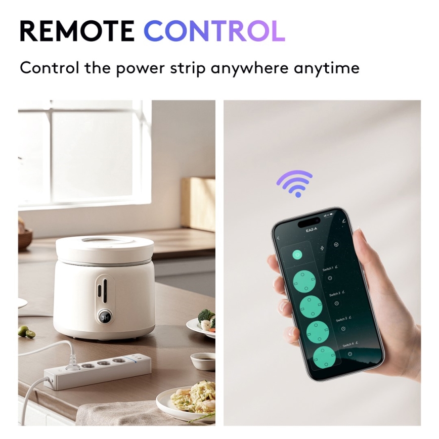 Immax NEO 07821L - Prodlužovací kabel NEO LITE Smart 4AC+1xUSB+2xUSB C Wi-Fi
