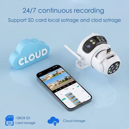 Immax NEO 07823L - Chytrá venkovní kamera se senzorem 2MP+2MP+2MP 5V Wi-Fi