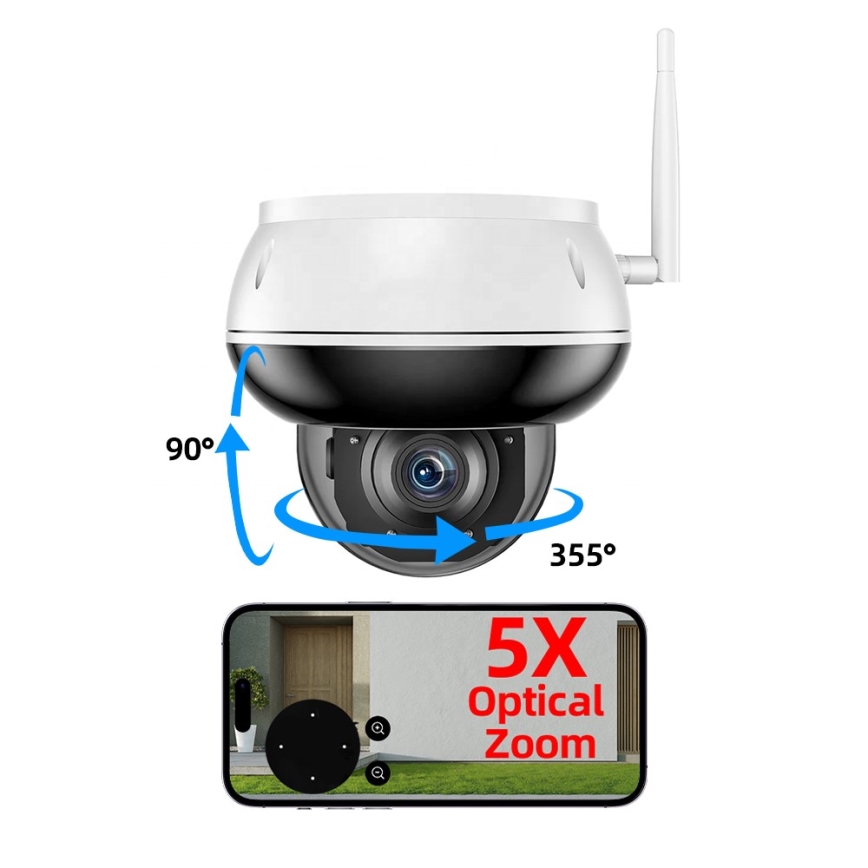 Immax NEO 07825L - Chytrá venk kamera se senzorem DOME 5MP 230V IP66 TUYA Wi-Fi