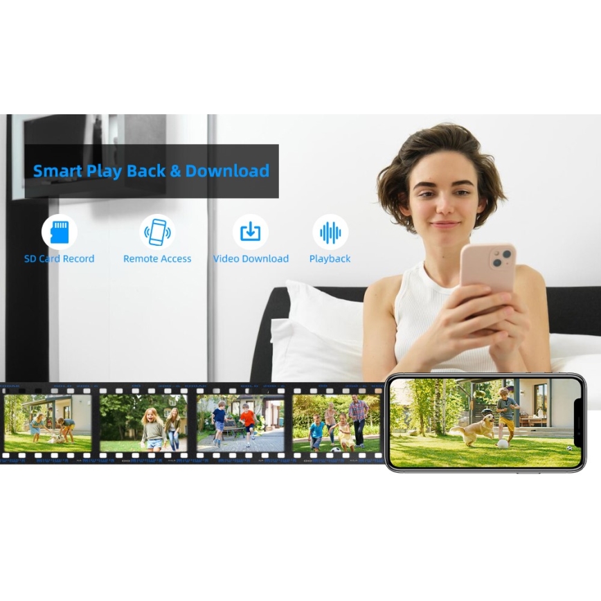 Immax NEO 07825L - Chytrá venk kamera se senzorem DOME 5MP 230V IP66 TUYA Wi-Fi
