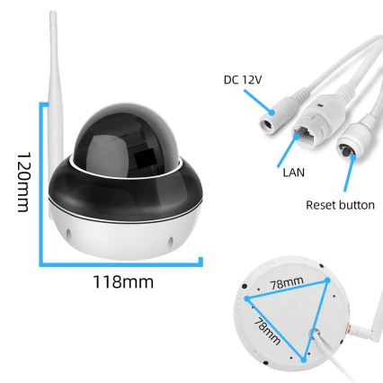 Immax NEO 07825L - Chytrá venk kamera se senzorem DOME 5MP 230V IP66 TUYA Wi-Fi