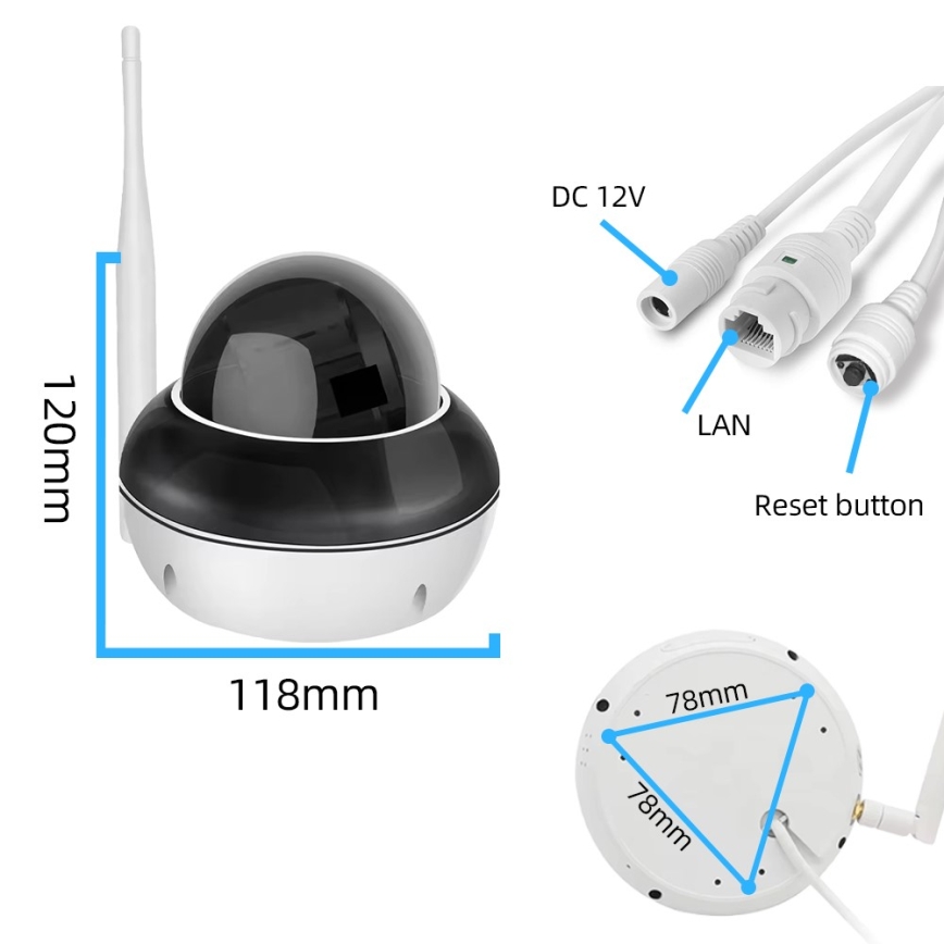 Immax NEO 07825L - Chytrá venk kamera se senzorem DOME 5MP 230V IP66 TUYA Wi-Fi