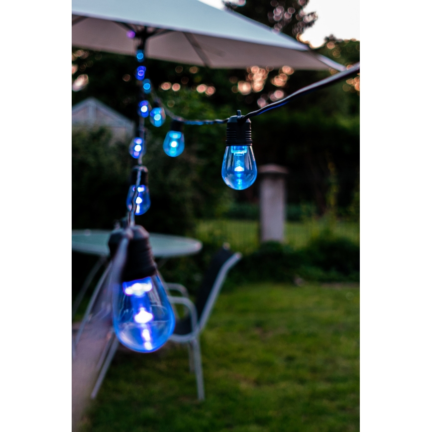 LED RGB+CCT Stmívatelný venkovní řetěz GIRLANDA 15xLED/1W/230V 15m Wi-Fi Tuya IP65 + dálkové ovládání