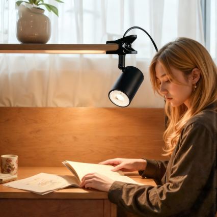 Immax NEO 08291L - Lampa s klipem PUNTO 1xGU10/9W/230V černá
