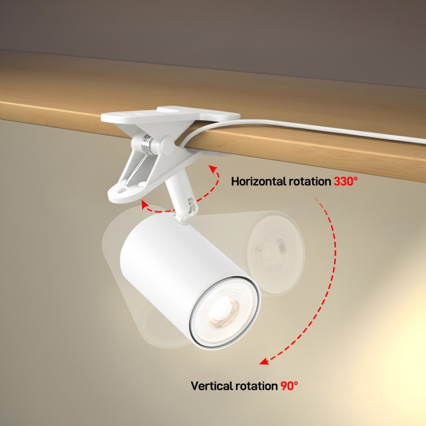 Immax NEO 08292L - Lampa s klipem PUNTO 1xGU10/9W/230V bílá