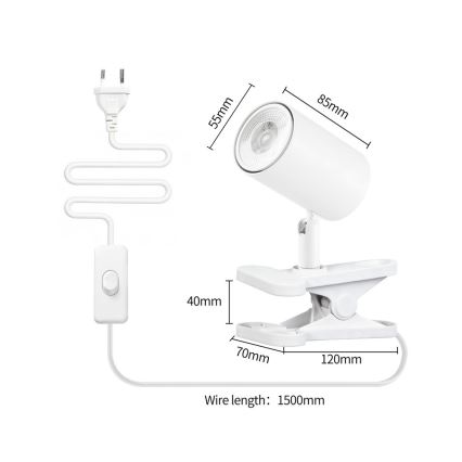 Immax NEO 08292L - Lampa s klipem PUNTO 1xGU10/9W/230V bílá