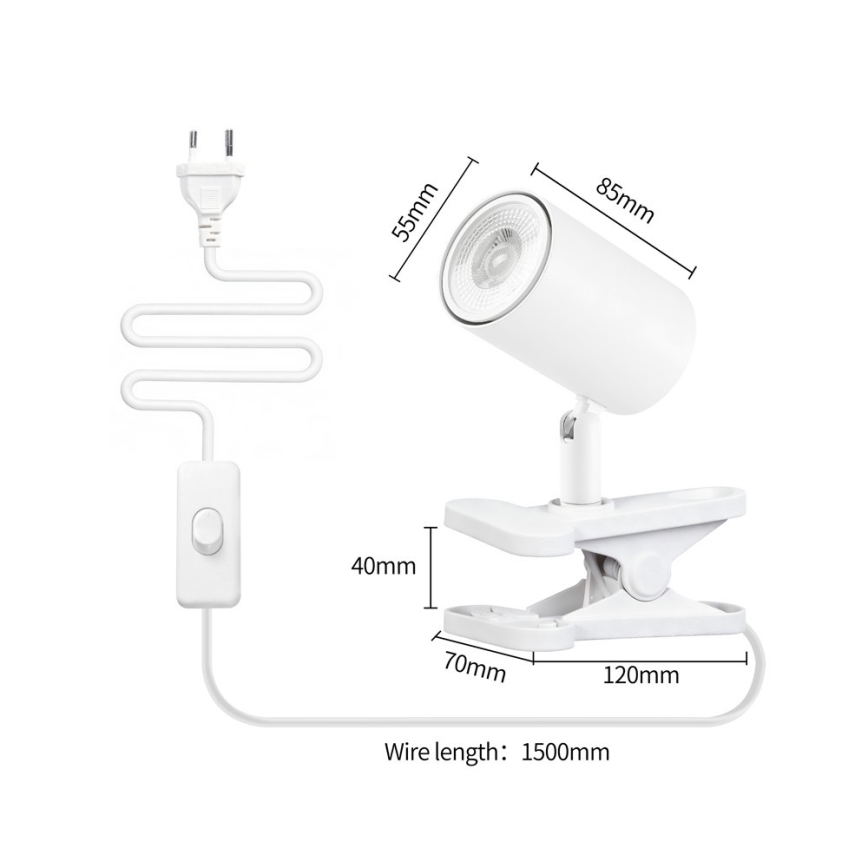 Immax NEO 08292L - Lampa s klipem PUNTO 1xGU10/9W/230V bílá