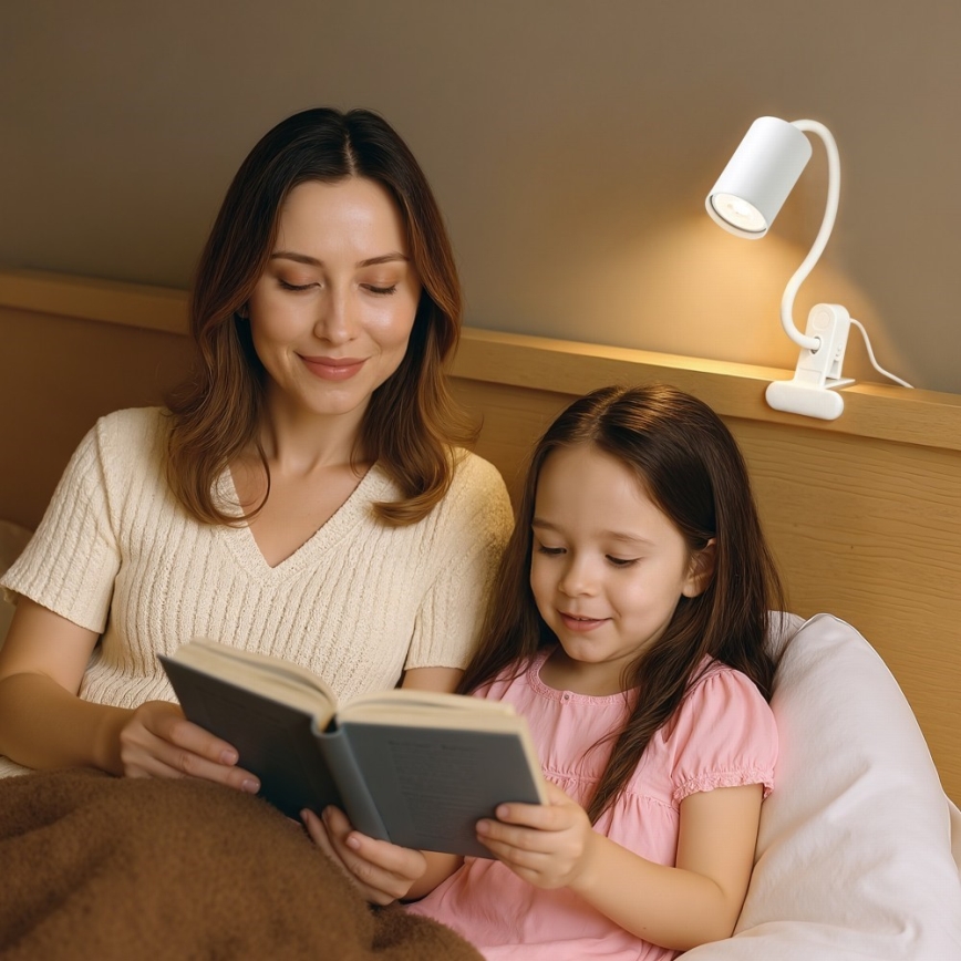Immax NEO 08294L - Flexibilní lampa s klipem PUNTO 1xGU10/9W/230V bílá
