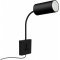 Immax NEO 08295L - Nástěnná lampa s USB PUNTO 1xGU10/9W/230V černá