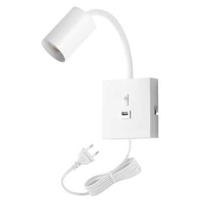 Immax NEO 08296L - Nástěnná lampa s USB PUNTO 1xGU10/9W/230V bílá