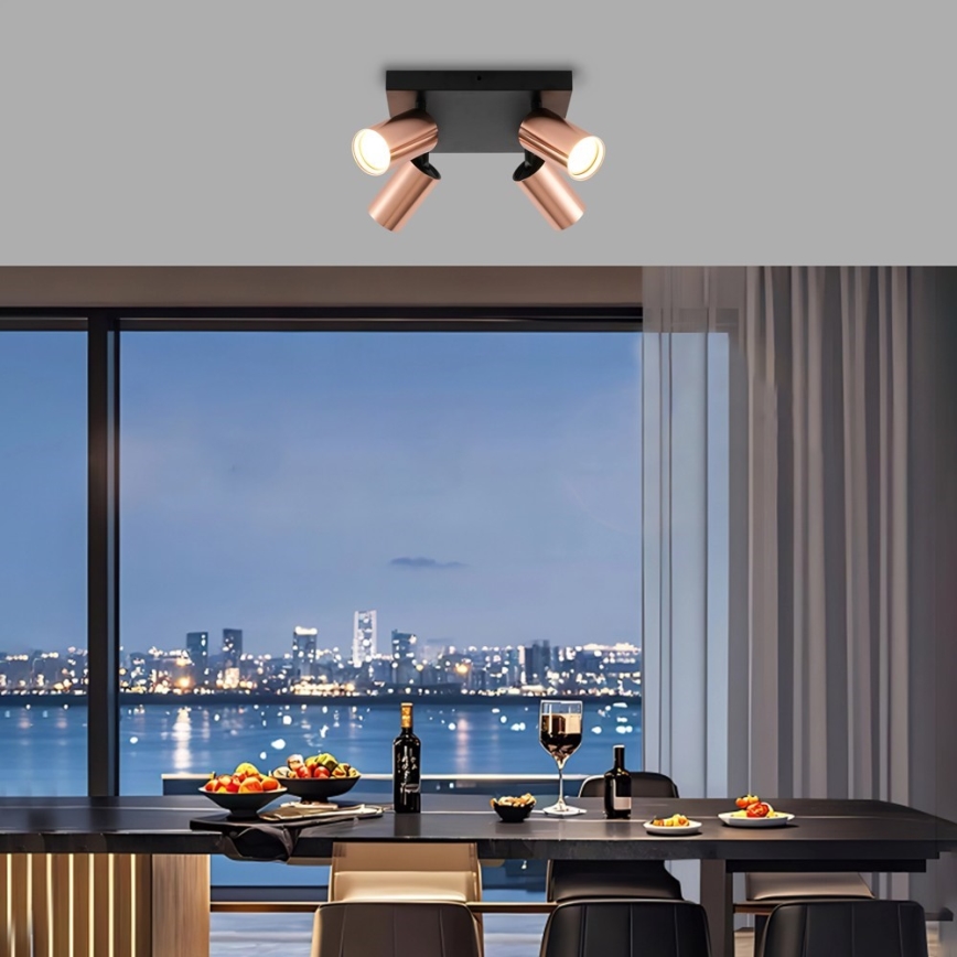 Immax NEO 08304L - Bodové svítidlo PUNTO 4xGU10/9W/230V rose gold