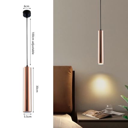 Immax NEO 08306L - Lustr na lanku PUNTO 1xGU10/9W/230V rose gold