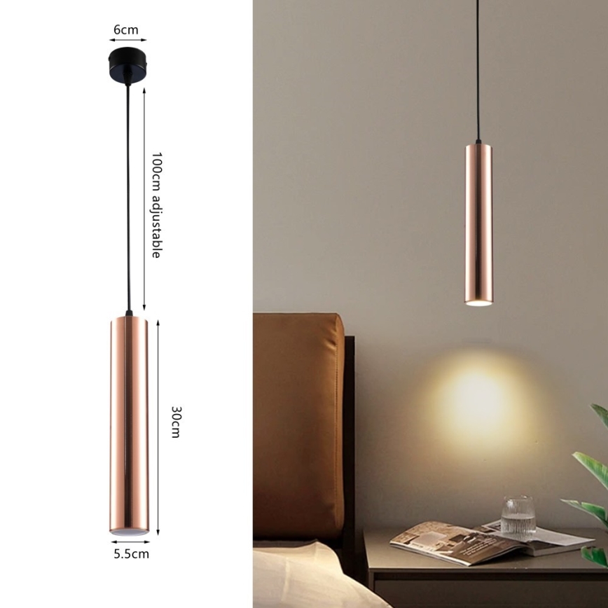 Immax NEO 08306L - Lustr na lanku PUNTO 1xGU10/9W/230V rose gold