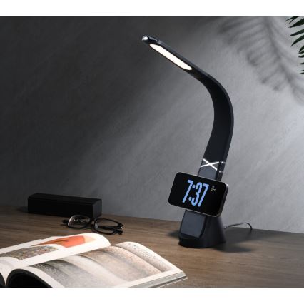 Immax NEO 09110L - LED Stmívatelná stolní lampa s bezdrátovým nabíjením MAGIC LED/5W/230V černá
