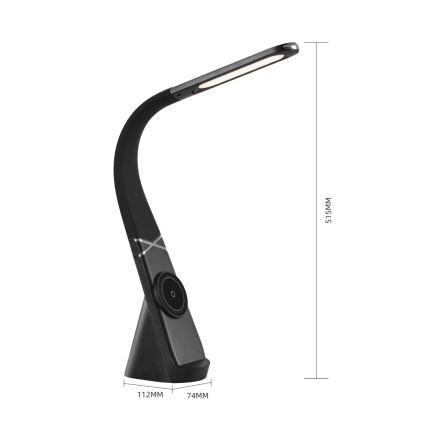 Immax NEO 09110L - LED Stmívatelná stolní lampa s bezdrátovým nabíjením MAGIC LED/5W/230V černá