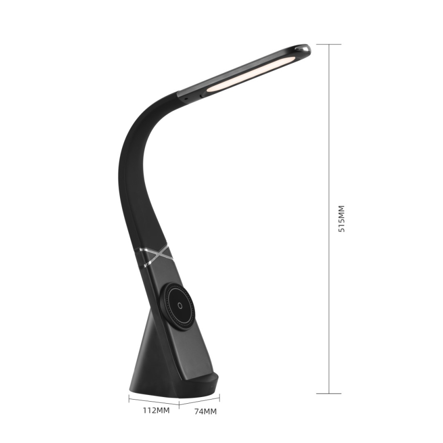 Immax NEO 09110L - LED Stmívatelná stolní lampa s bezdrátovým nabíjením MAGIC LED/5W/230V černá