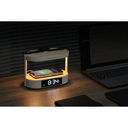 Immax NEO 09111L - LED Stmívatelná stolní lampa s budíkem a nabíjením TRIPLE DOCK LED/1,5W/5V