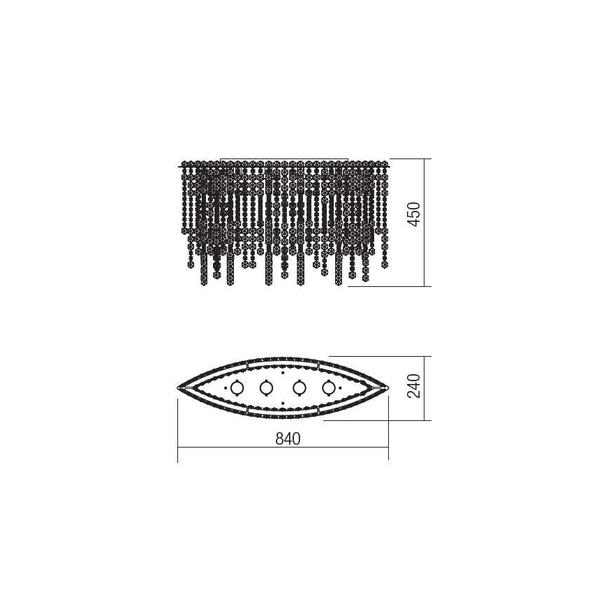 Incanti ITV CLOV4 10 60 - Přisazený křišťálový lustr TREVI 4xGU10/50W/230V