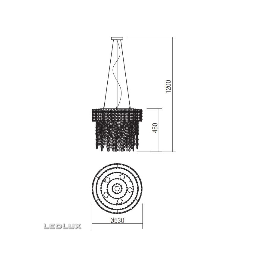 Incanti ITV PR6 10 60 - Křišťálový lustr na lanku TREVI 6xGU10/50W/230V