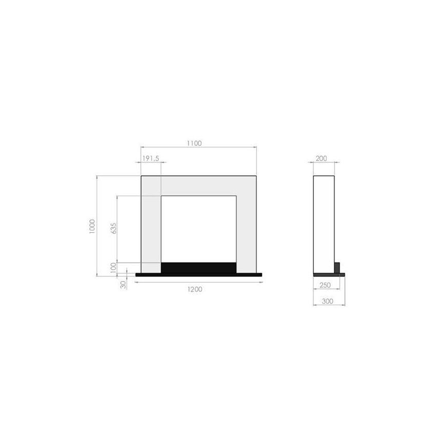 InFire - BIO krb 100x120 cm 3,5kW bílá