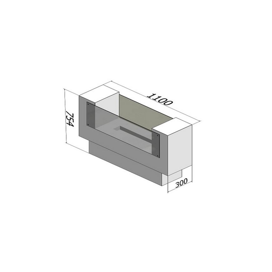 InFire - BIO krb 110x75 cm 3kW oboustranný