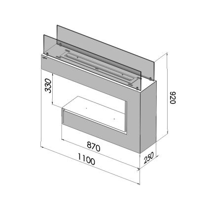 InFire - BIO krb 110x92 cm 3kW černá