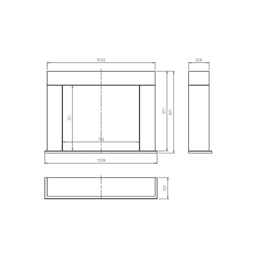InFire - BIO krb 87,5x110 cm 3kW bílá