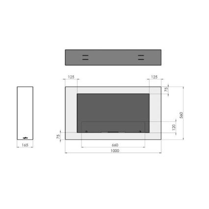InFire - Nástěnný BIO krb 100x56 cm 3kW bílá