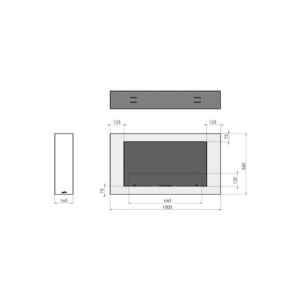 InFire - Nástěnný BIO krb 100x56 cm 3kW černá