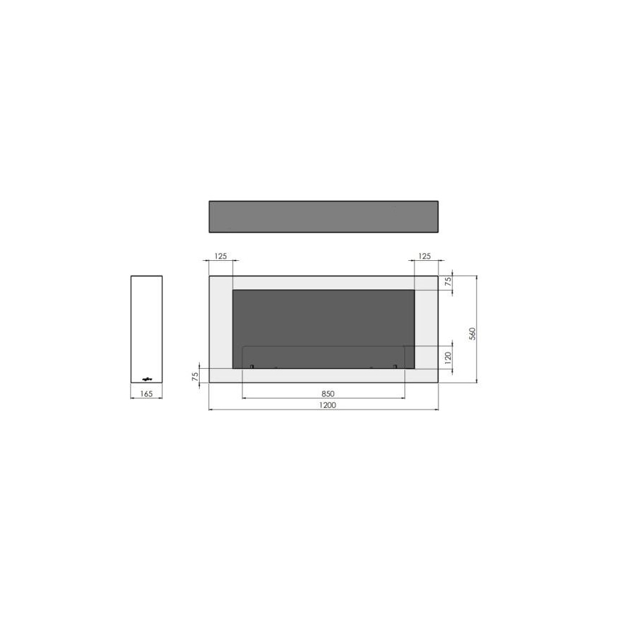 InFire - Nástěnný BIO krb 120x56 cm 3kW bílá