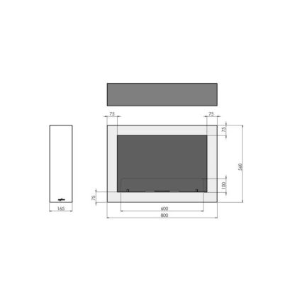 InFire - Nástěnný BIO krb 80x56 cm 3kW bílá