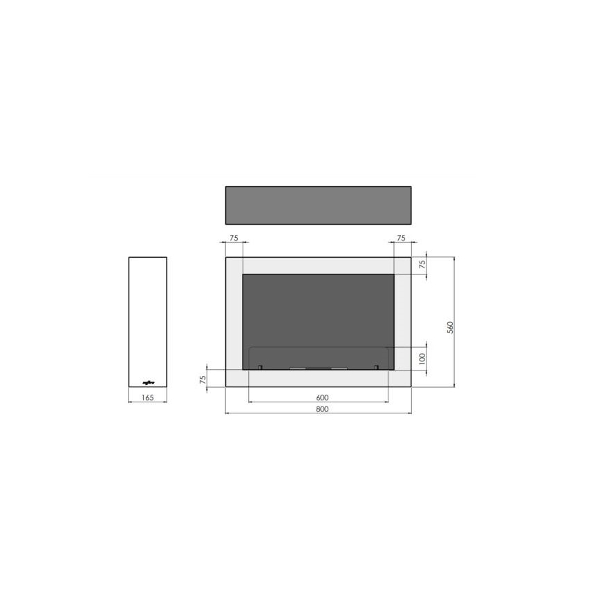 InFire - Nástěnný BIO krb 80x56 cm 3kW bílá