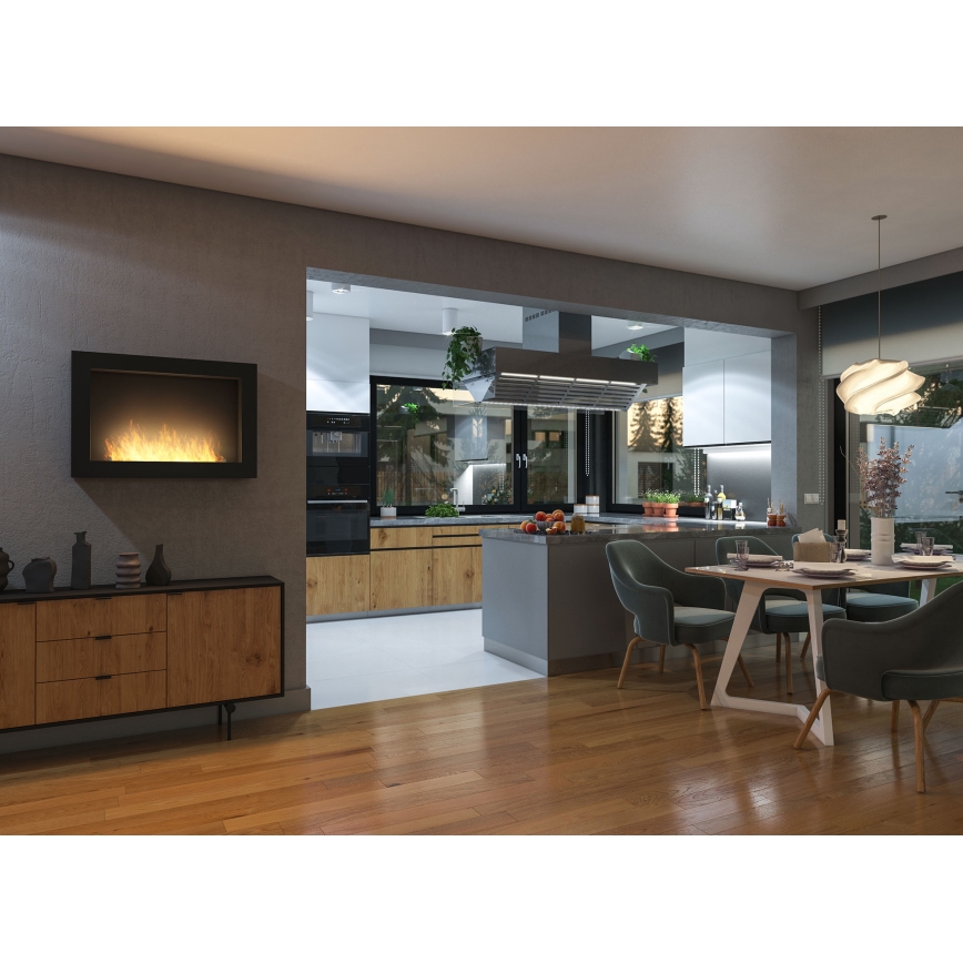 InFire - Nástěnný BIO krb 80x56 cm 3kW černá