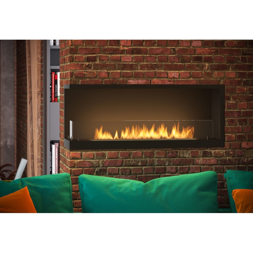 InFire - Rohový BIO krb 110x45 cm 3kW černá