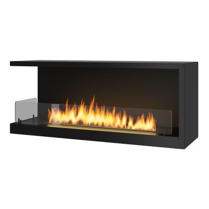 InFire - Rohový BIO krb 110x45 cm 3kW černá