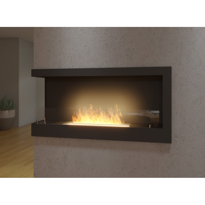 InFire - Rohový BIO krb 45x90 cm 3kW černá