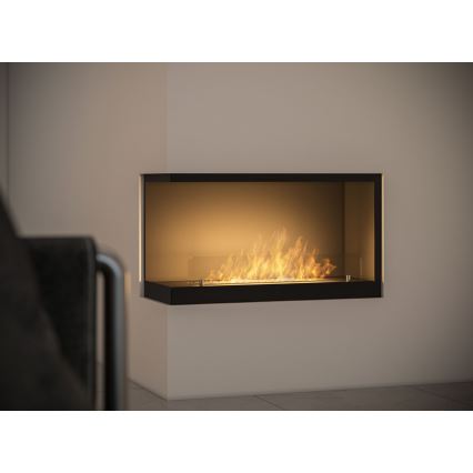 InFire - Rohový BIO krb 80x45 cm 3kW černá