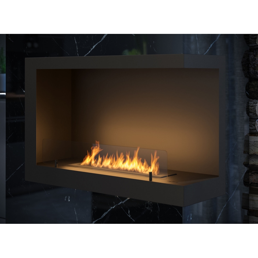 InFire - Rohový BIO krb 84x54 cm 3kW černá