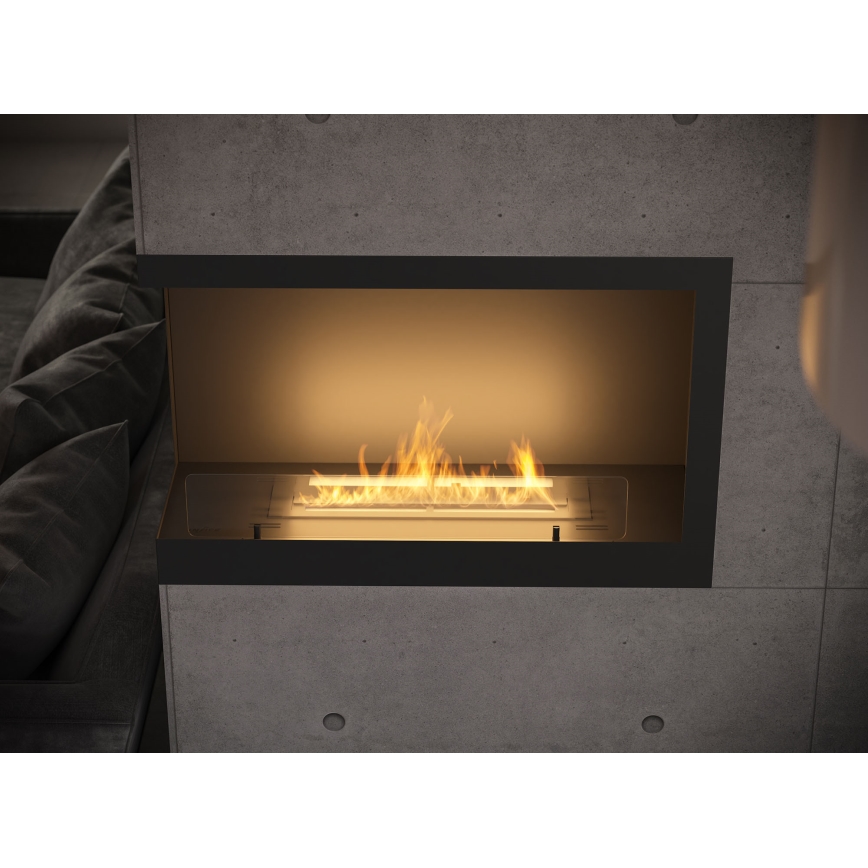 InFire - Rohový BIO krb 84x54 cm 3kW černá