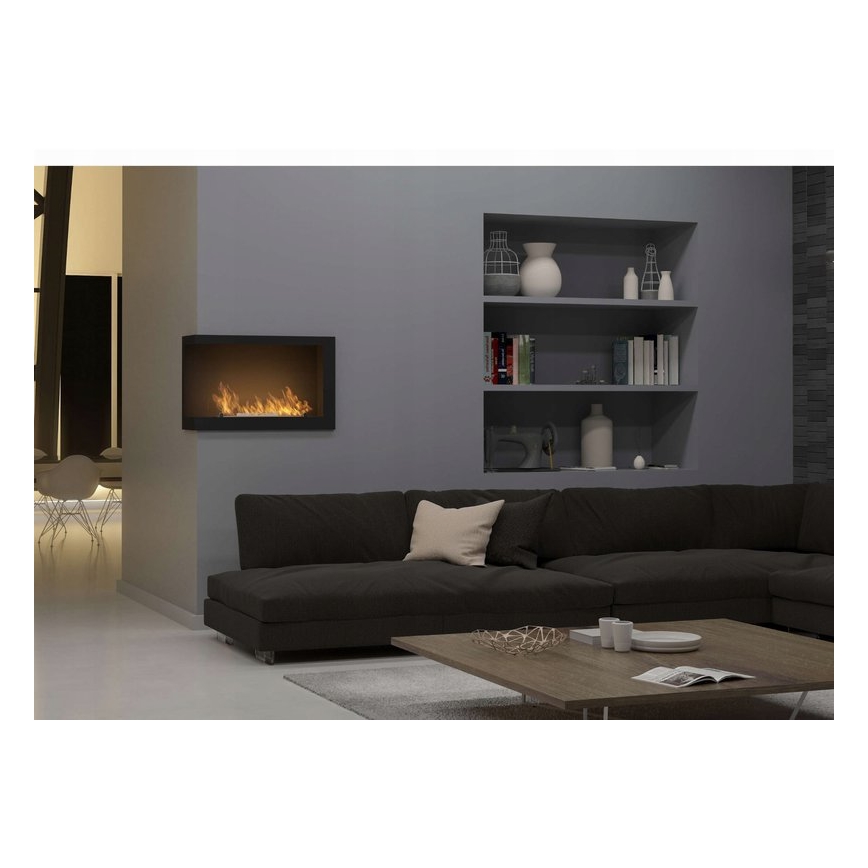 InFire - Rohový BIO krb 84x54 cm 3kW černá