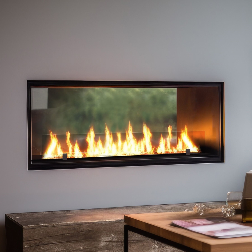 InFire - Vestavěný BIO krb 48,5x123,5 cm 6kW černá