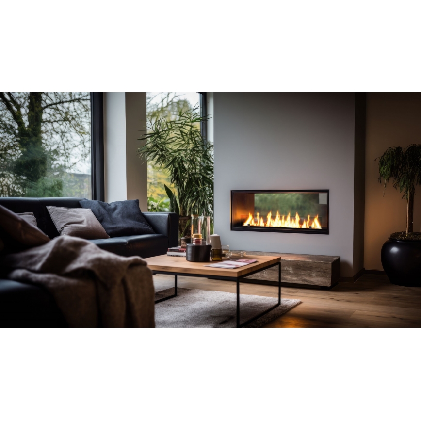 InFire - Vestavěný BIO krb 48,5x123,5 cm 6kW černá