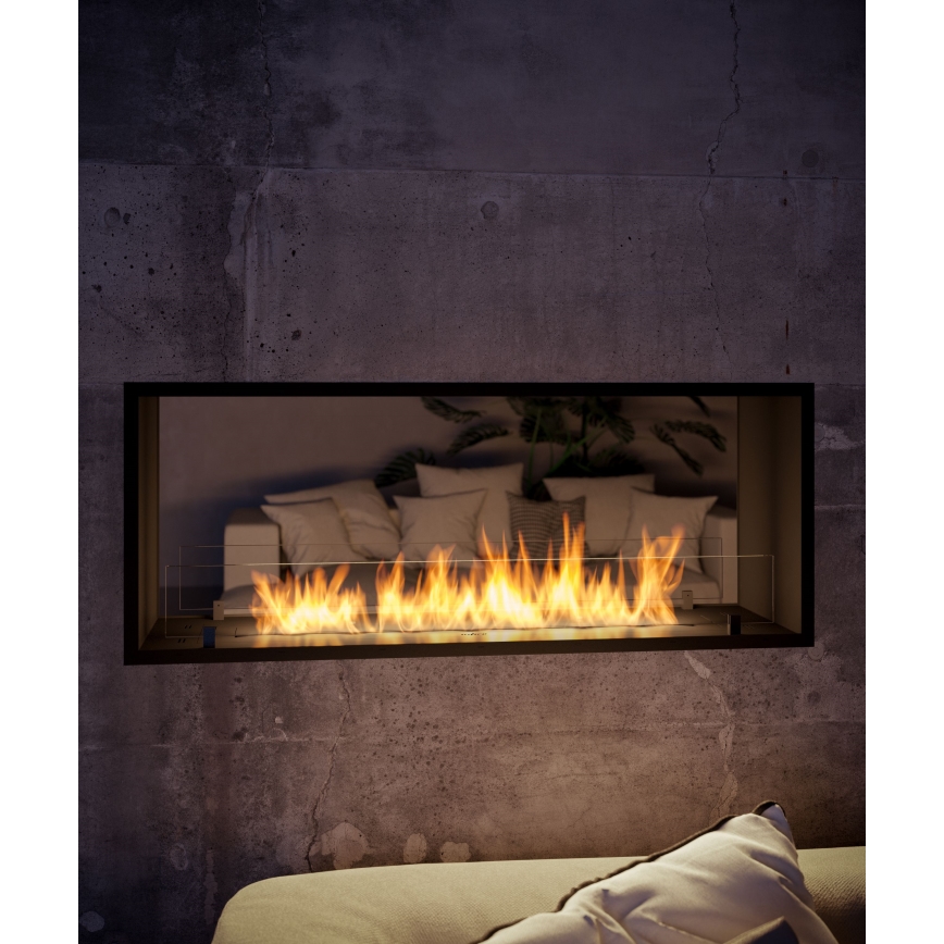 InFire - Vestavěný BIO krb 48,5x123,5 cm 6kW černá