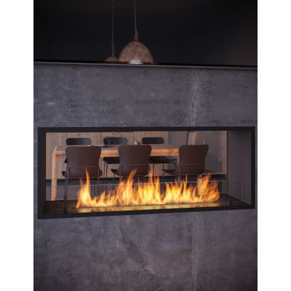 InFire - Vestavěný BIO krb 48,5x123,5 cm 6kW černá