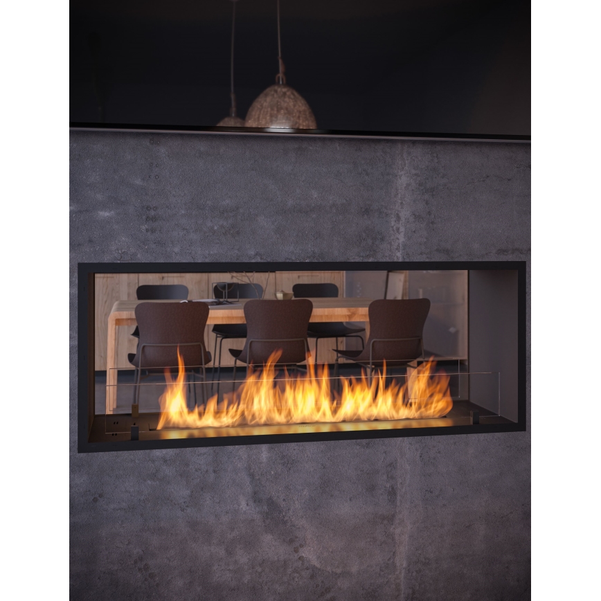 InFire - Vestavěný BIO krb 48,5x123,5 cm 6kW černá