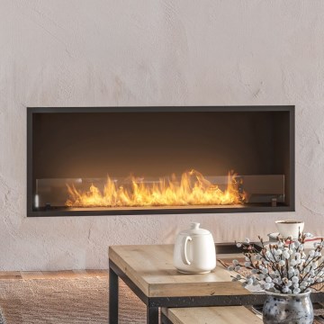 InFire - Vestavěný BIO krb 49,4x124,4 cm 6kW černá