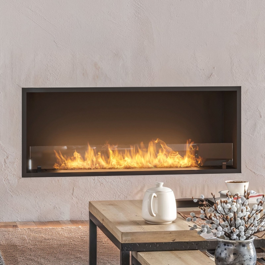 InFire - Vestavěný BIO krb 49,4x124,4 cm 6kW černá