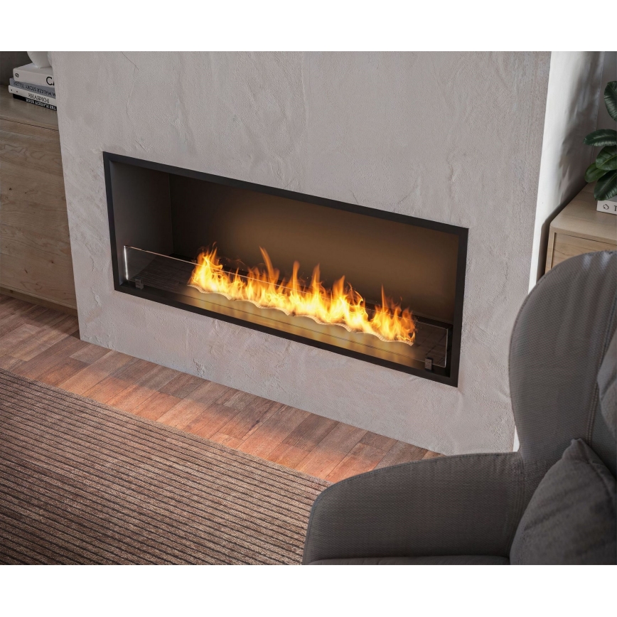 InFire - Vestavěný BIO krb 49,4x124,4 cm 6kW černá