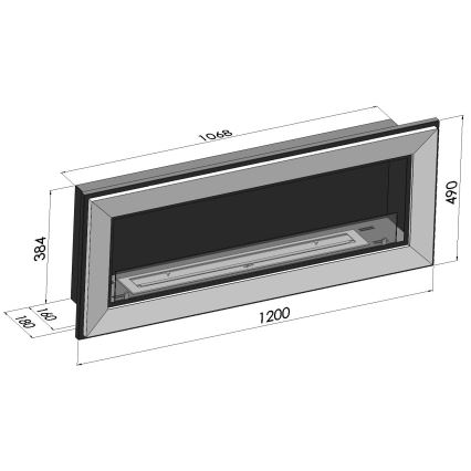 InFire - Vestavěný BIO krb 49x120 cm 3kW černá