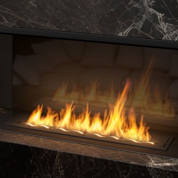 InFire - Vestavěný BIO krb 7,5x100 cm 6kW černá
